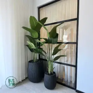 סט יוקרתי ומעוצב הכולל זוג צמחי ציפור גן עדן מלאכותיים