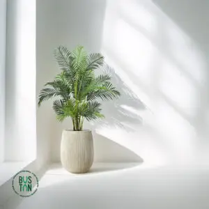 דקל הוואי מלאכותי בגובה 1.5 מטר בכד סנטוריני