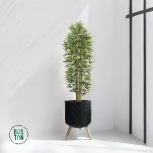 עץ במבוק מלאכותי בגובה 1.8 מטר בכד פיבר מעוצב עם רגלי עץ